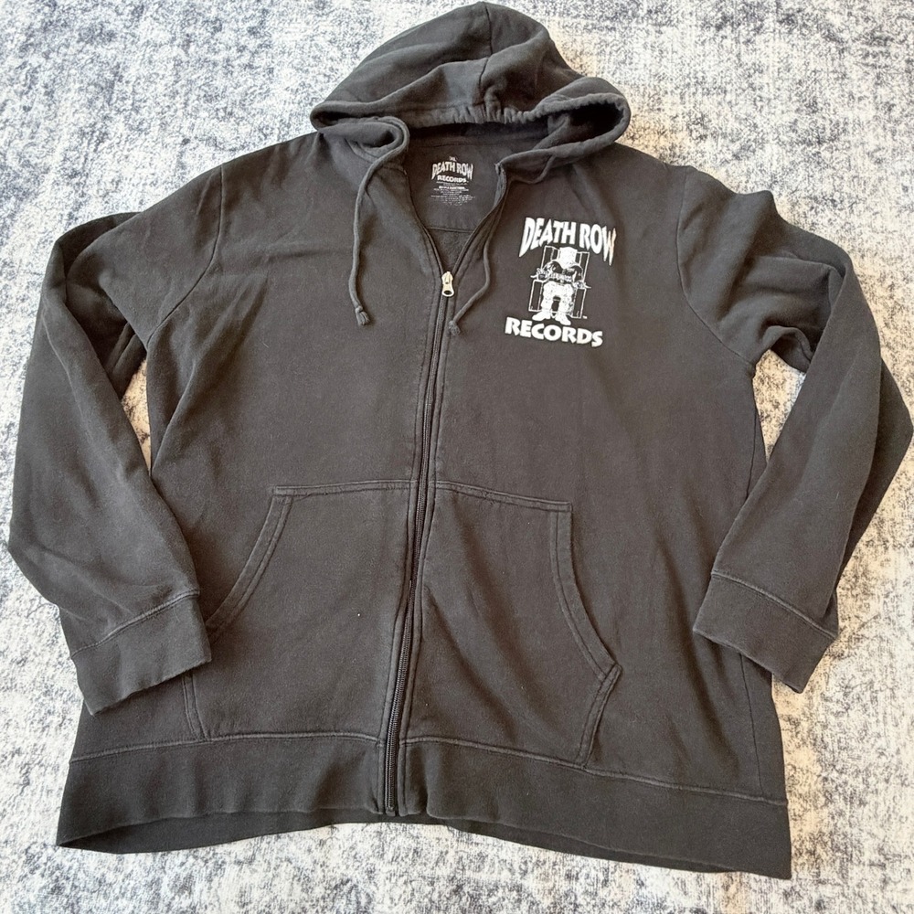 Death Row Records Black Zip-Up Hoodie